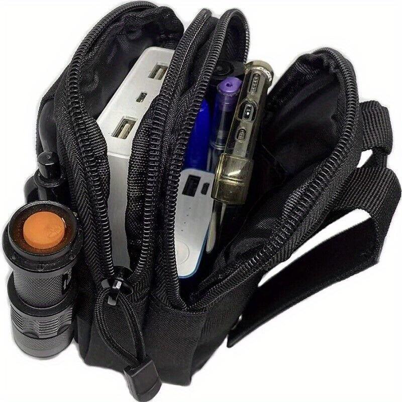 1Pc Unisex Tactical Waist Bag - Heavy-Duty Multi-Functional Belt Bag with Adjustable Strap, Secure Zipper Closure, Lightweight