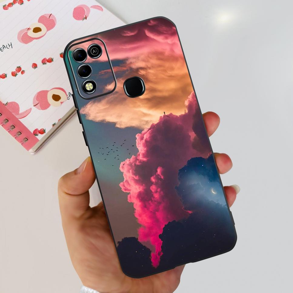 For Infinix Hot 11 Play 6.82" Soft Silicone Phone Cases For Infinix Hot 11 Play 11play 10Play Cover Luxury Flowers Funda Capa