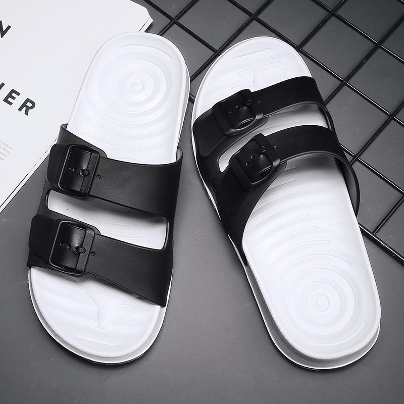 Fashion Women Lightweight Buckle Decor Fastener Large Size 45 46 Sport Sandals Sporty Black Fabric Sandals Summer Men Shoes