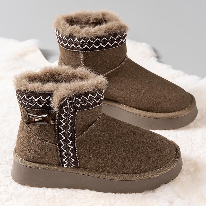 

Национальные зимние сапоги женские короткие трубы толстая подошва увеличивает рост зимой новые меховые флисовые утолщенные теплые повседневные хлопковые туфли 40 верблюд