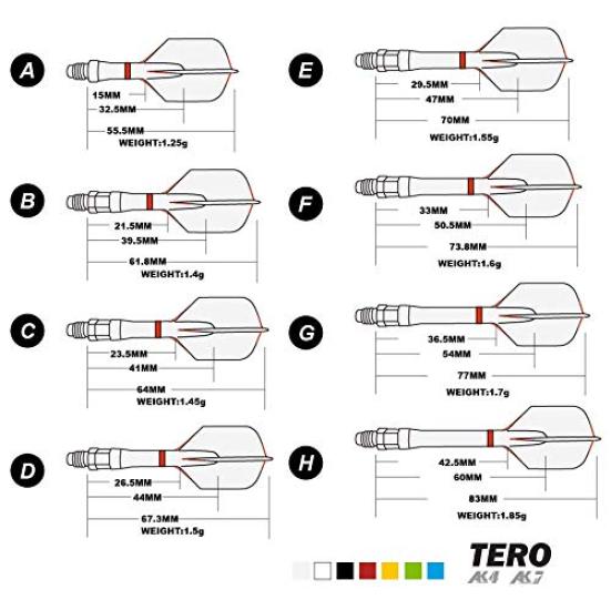 CUESOUL TERO system AK7 telescopic integrated dart shaft, set of 4 - H53mm (CS-AK7+1H53)
