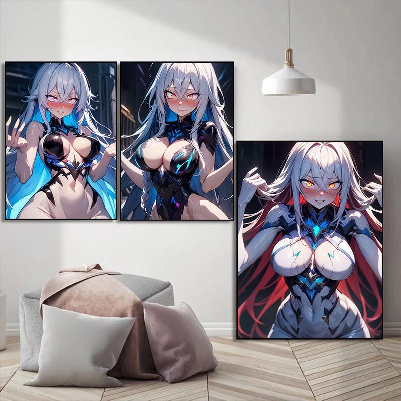 Mode Cartoon Anime Mädchen Sexy Kätzchen Verkleidung Göttin Poster Drucke Leinwandbild Wandkunst Bilder Wohnzimmer Heimdekoration