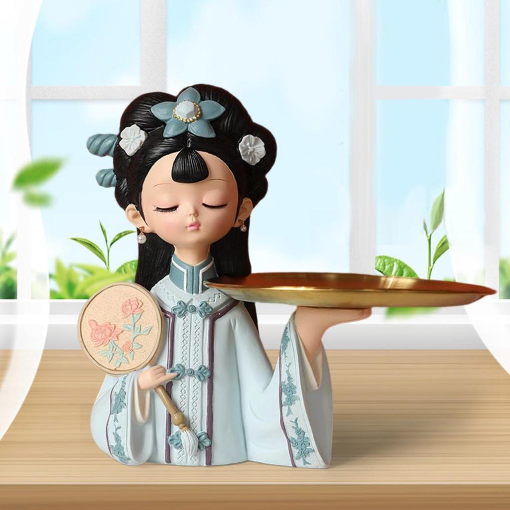 Chinese Palace Girl Figurine Home Iving Room Cookie Fruit