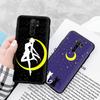 Schwarze Hülle für Xiaomi Redmi 13C Note 9 iPhone XR 7 8 14 15 11 12 13 X XS Pro Max Samsung A25 S23 S24 FE Ultra Plus Sailor Moon