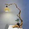Rhododendron Root Carved Lamp: Zen Creative Branch Ornament for Living & Tea Rooms
