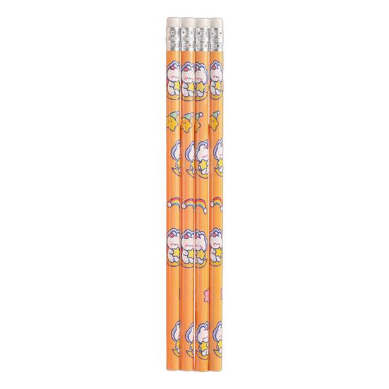 

4Pcs Astronaut Cartoon Pencils Set Portable Space Theme Pencils with Eraser Head Safe Kids Stationery Set School Office Supplies оранжевый