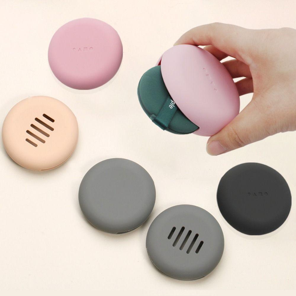 Multi-hole Design Makeup Sponge Holder Soft Silicone Cosmetic Puff Holder Box Makeup Storage
