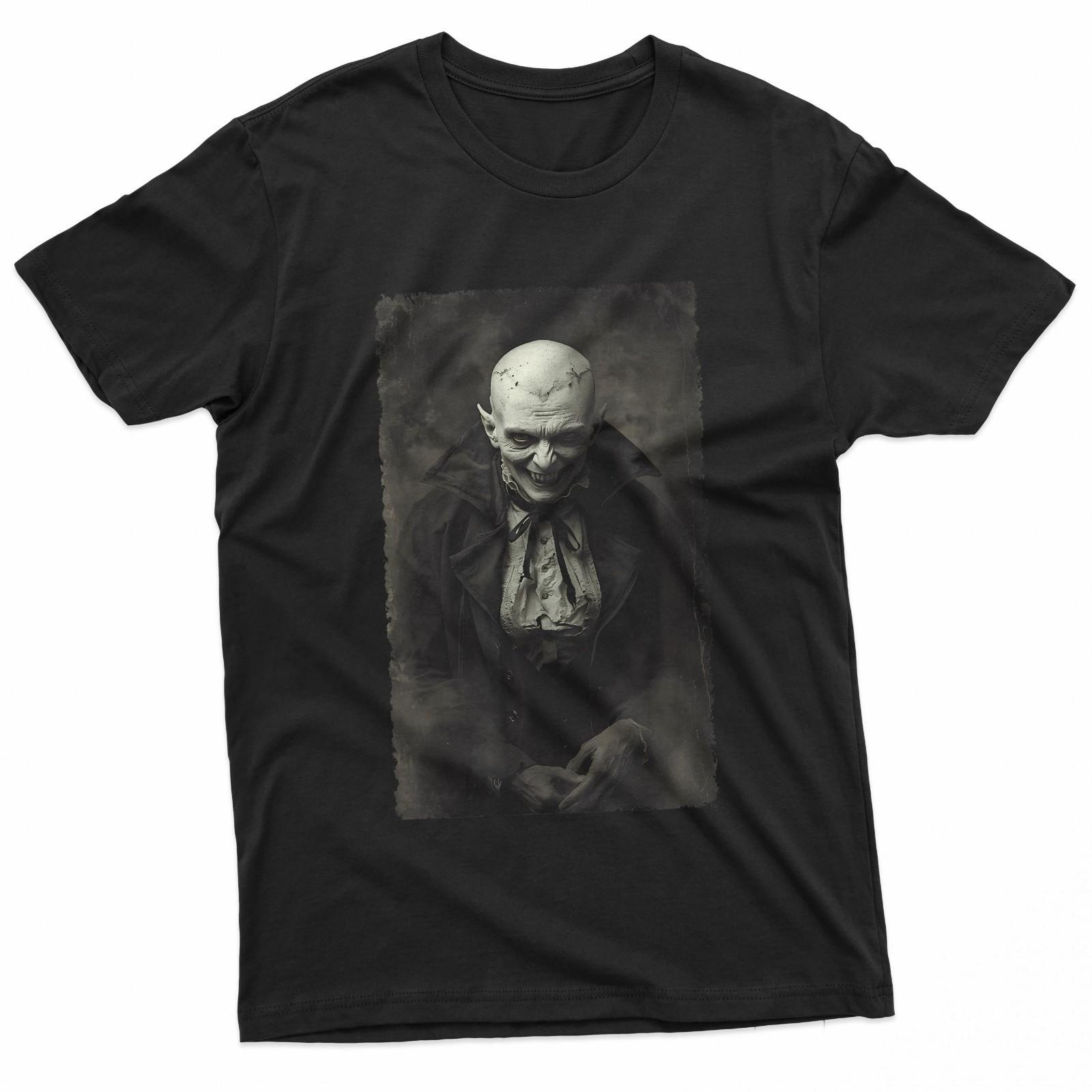 Funny Smiling Happy Victorian Gothic Vampire T-Shirt S