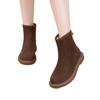 Flat-bottomed thin snow boots winter new piled thickened warm cotton boots soft-soled non-slip short boots