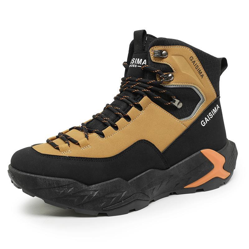 Men's Retro High-Top Hiking Boots: Autumn/Winter Casual Sports Martin Boots for Outdoor and Work.