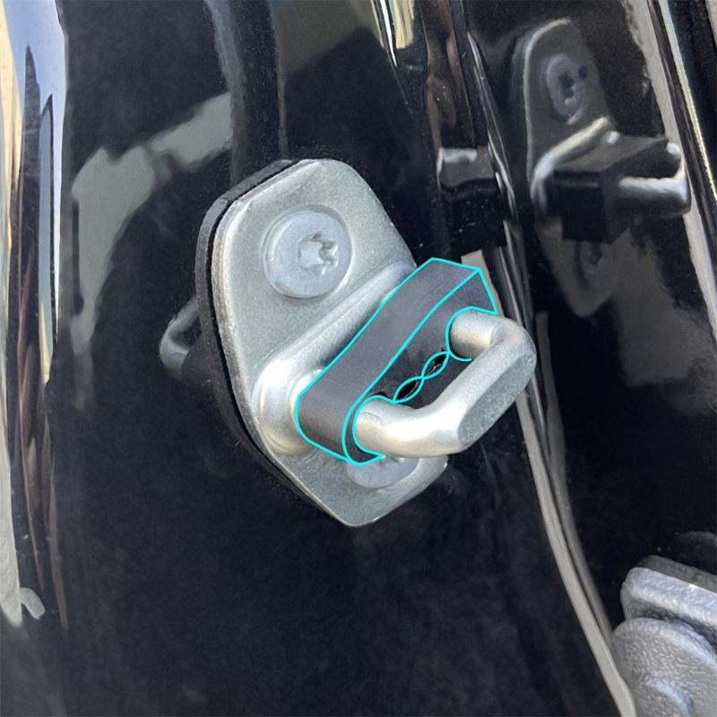 Upgrades 4pcs Car Door Lock Cushions set Rubber Quiet Car Door Lock Pads set Noise Reducing Car Door Lock Pads for 308