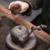 Ceainic din ceramică antic din lemn mort, cu mâner lateral, ceainic portabil, ceainic lucrat manual, ceainic, veselă, set de ceai Kung Fu