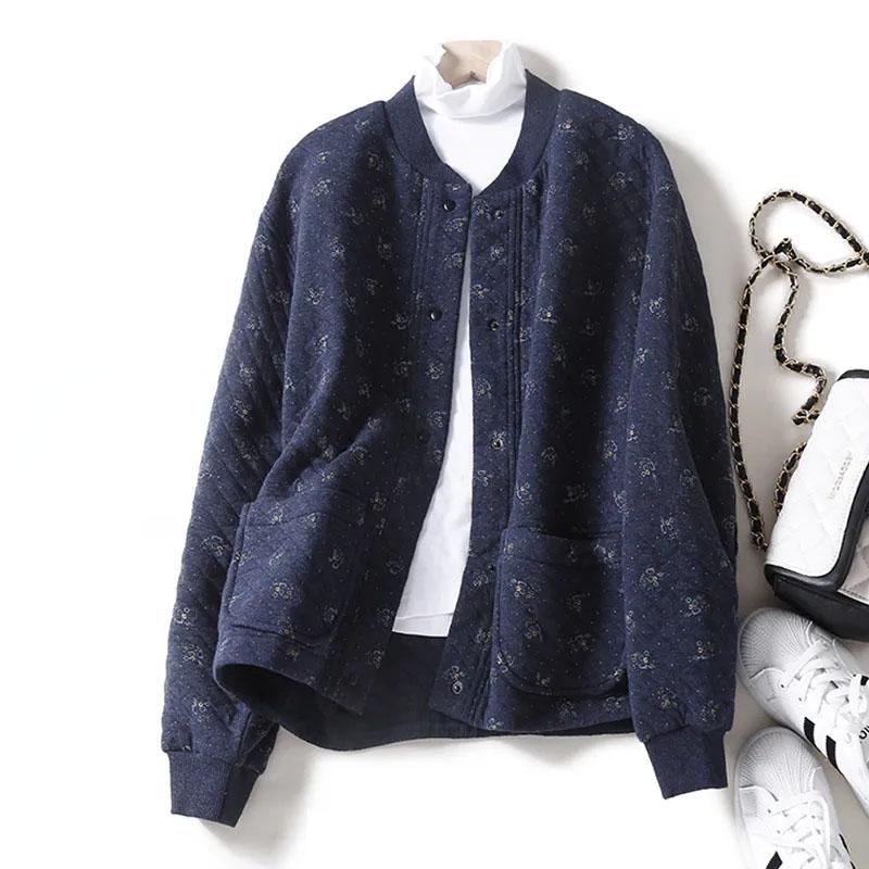 

Женское пальто Хлопок Осень Зима Утепленное Повседневное Оверсайз Двухслойная Ветровка XL