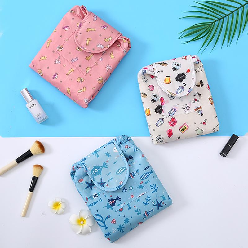 Korean Big Drawstring Capacity Cosmetic Bag Makeup Bag Waterproof Toiletries Storage Bags Travel Kit Ladies Beauty Bag Organizer