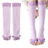 TOAURDA Toe Spreading Compression Compression for Full Toe Size Socks, Socks, Five-Toe Socks, Long, Sleeping, Spread, Women's (Pale Purple, M)