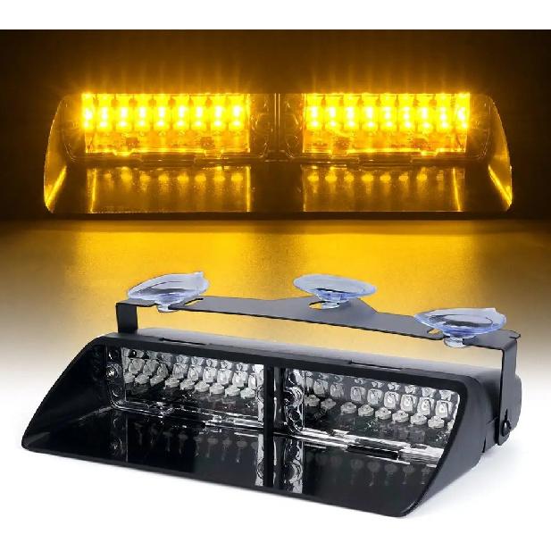 16 LED Windshield Dash Strobe Light Bar Car Truck Warning Flash Lamp Police Lights 12V Emergency Signal Lamp Flash Lighting