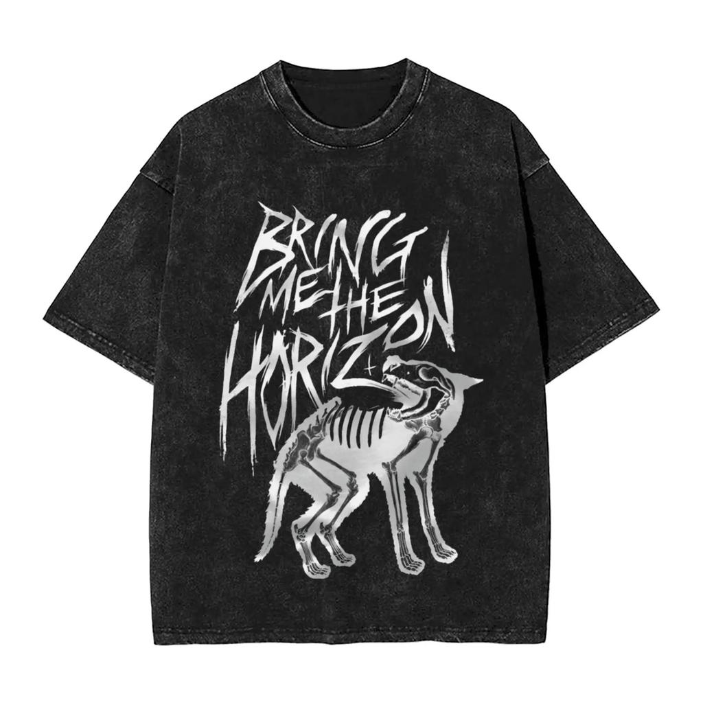 Short Sleeve Crew Neck Y2K Men's T-Shirt, New Tops & Tees, Men's T-Shirt, ROCK Band Bring Me The Horizon Fan T-Shirt