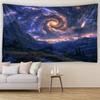 Forest Universe Starry Sky Aurora Tapestry Polyester Fiber Wall Hanging for Living Room Bedroom Office Decor