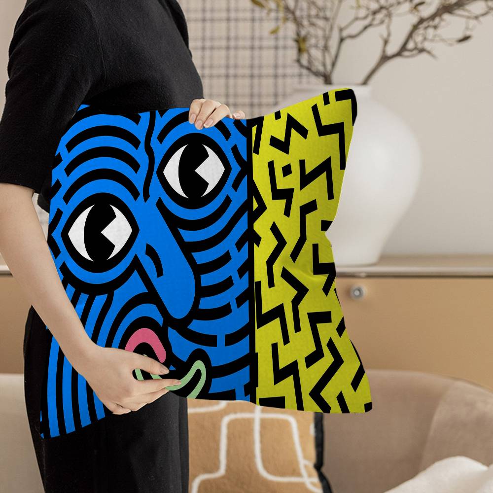 K-Keiths H-Haring Personalized picture text home decorative pillows Household Gifts 45x45cm