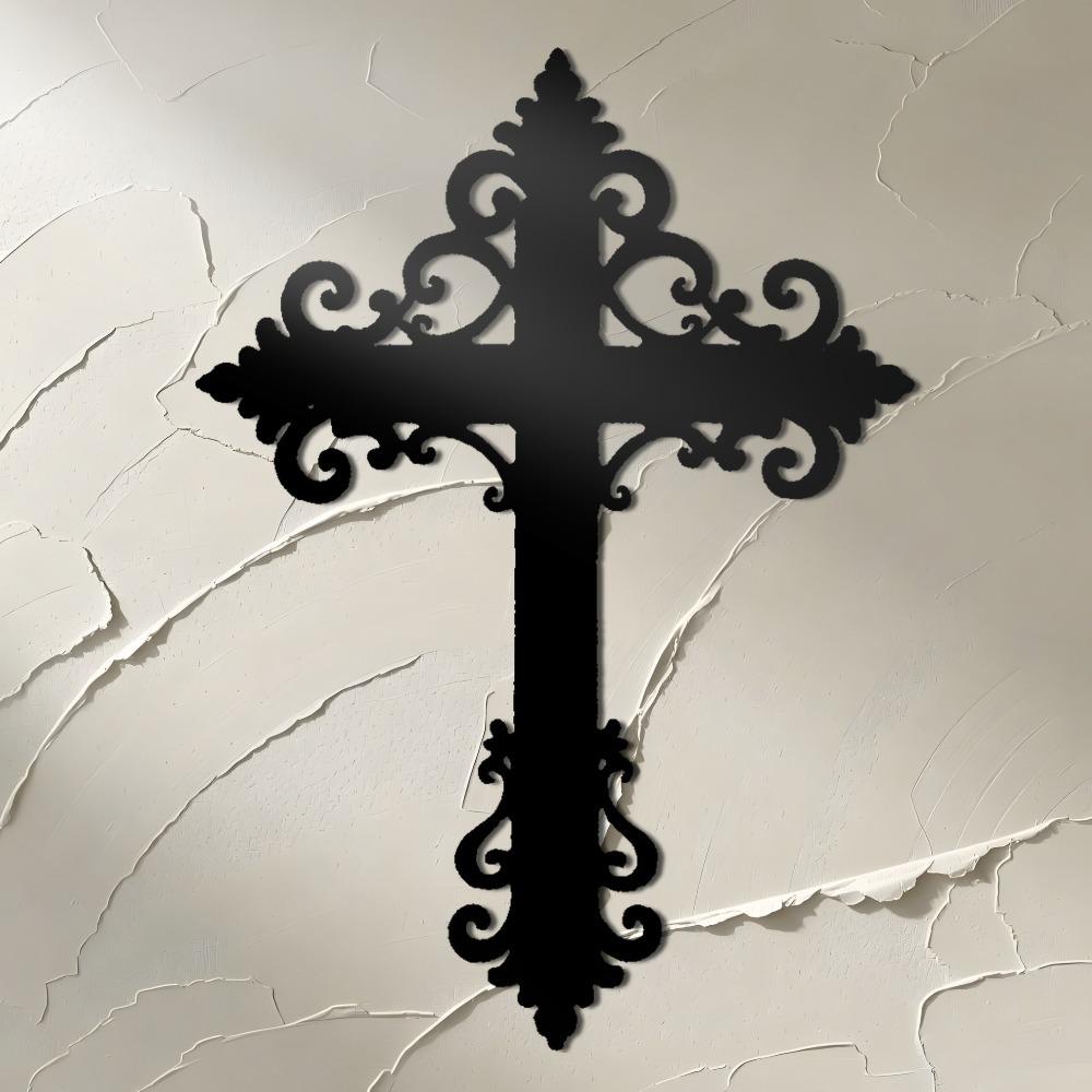 Modern Abstract Cross Metal Wall Art Sculpture Durable Home Office Decor Gift