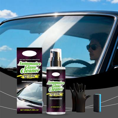 Autoglasreiniger-Spray, Scheibenwaschflüssigkeit, Autofensterreiniger, Autopflegeprodukte, Duschkabinentür Wasserfleckenentferner Waschset, 100ml