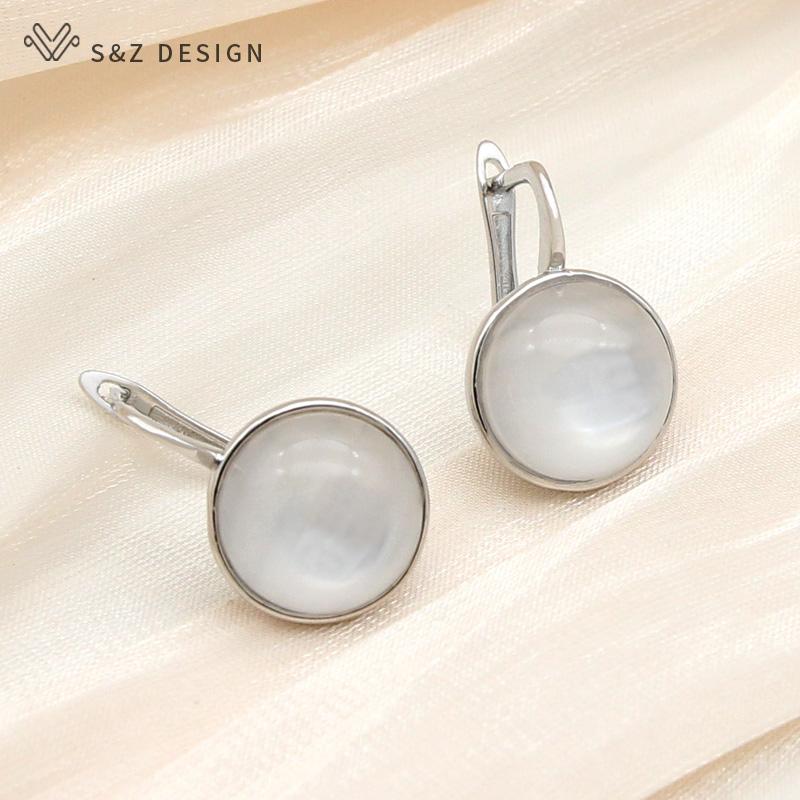 Fashion Simple Round Drop Earrings For Women Girl Wedding Party Stylish Classic Anti-allergy Jewelry Gift