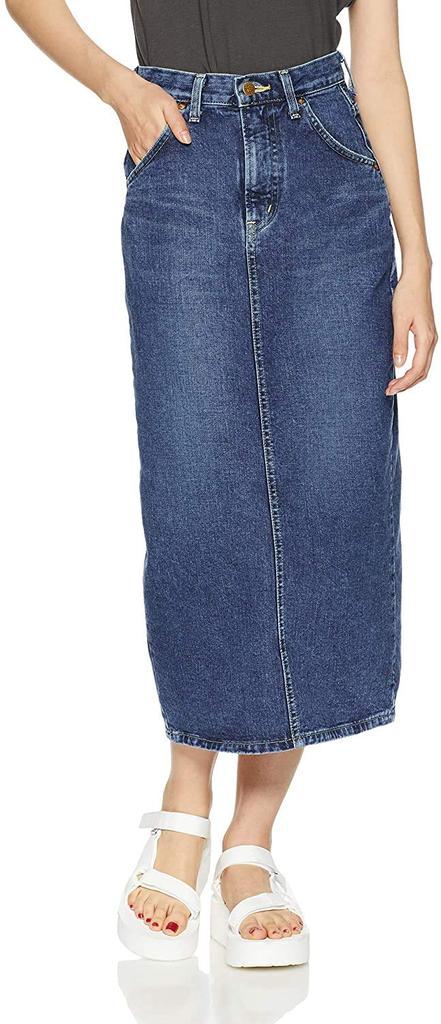 Lee Standard Wardrobe Jeans Long Denim Dark Size S Skirt, LL2625, Women's, Blue,