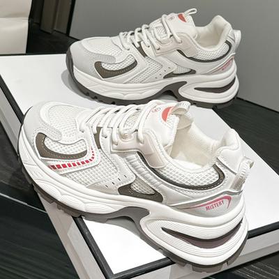 Spring and Summer New Mesh Breathable Sneakers Platform Casual Dad Shoes Board Shoes