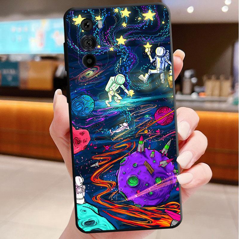 Etui Na Telefon Motorola Edge 50 40 Pro 60 50 40 30 Ultra Neo Fusion Moto G85 G72 G53 G54 G84 G13 G32 Gwiazdy Kosmos Astronauta