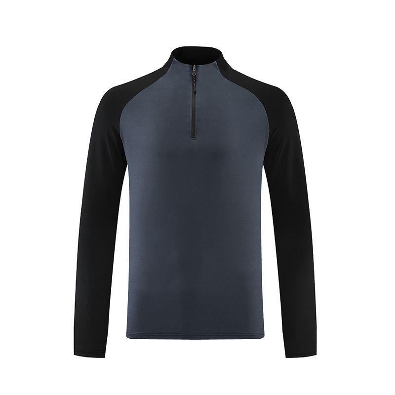 2024 Men's Long Sleeve Quick Dry Half Zip Running T-shirt - Stand Collar Fitness Wear for Spring and Autumn