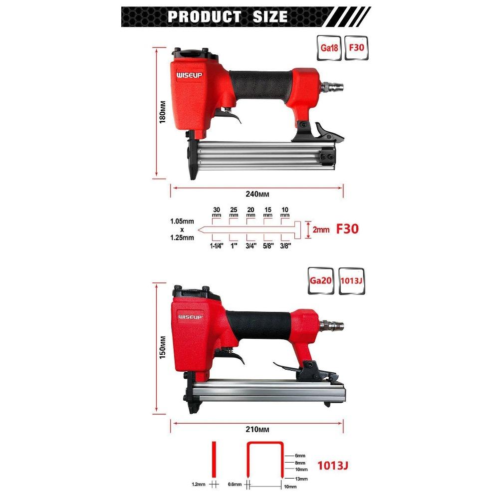 WISEUP Pneumatic Nail Gun Air Wood Frame Stapler with 3600 Staples DIY Wooden Furniture Construction Stapler Nail Pneumatic Tool