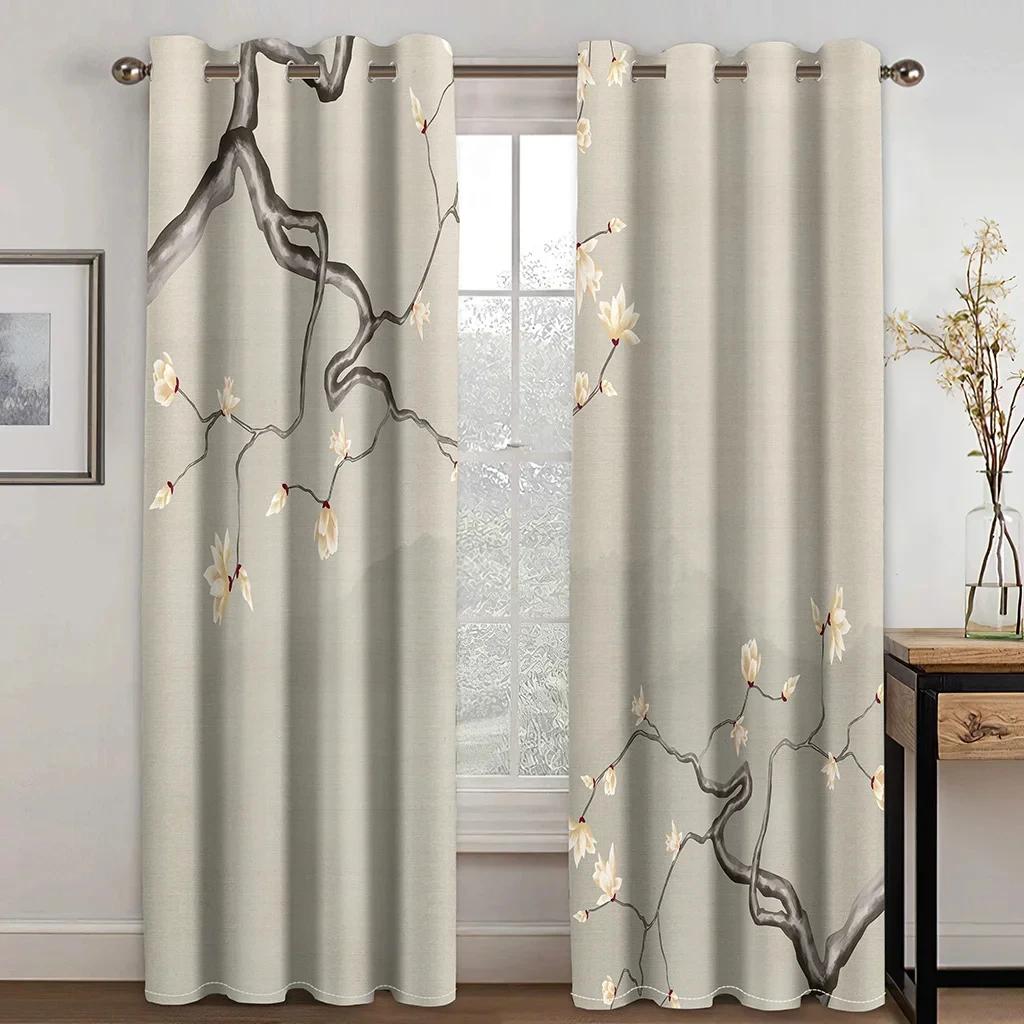 Chinese Troditional Culture Bird Flower Window Curtains In Kids Bedroom Living Room Hall Treatments Kitchen Decor Drapes Blinds