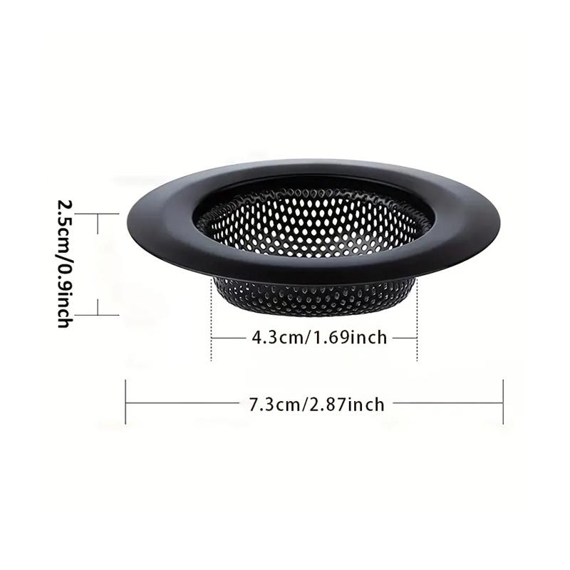 

Anti Clog Sink Strainer Black With Handle Drain Filter Hair Clean Up Stainless Steel Waste Catcher Kitchen Bathroom Accessories