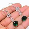Black Rutile, Diopside Gemstone 925 Sterling Silver Jewelry Earring 2.01" GK-5156