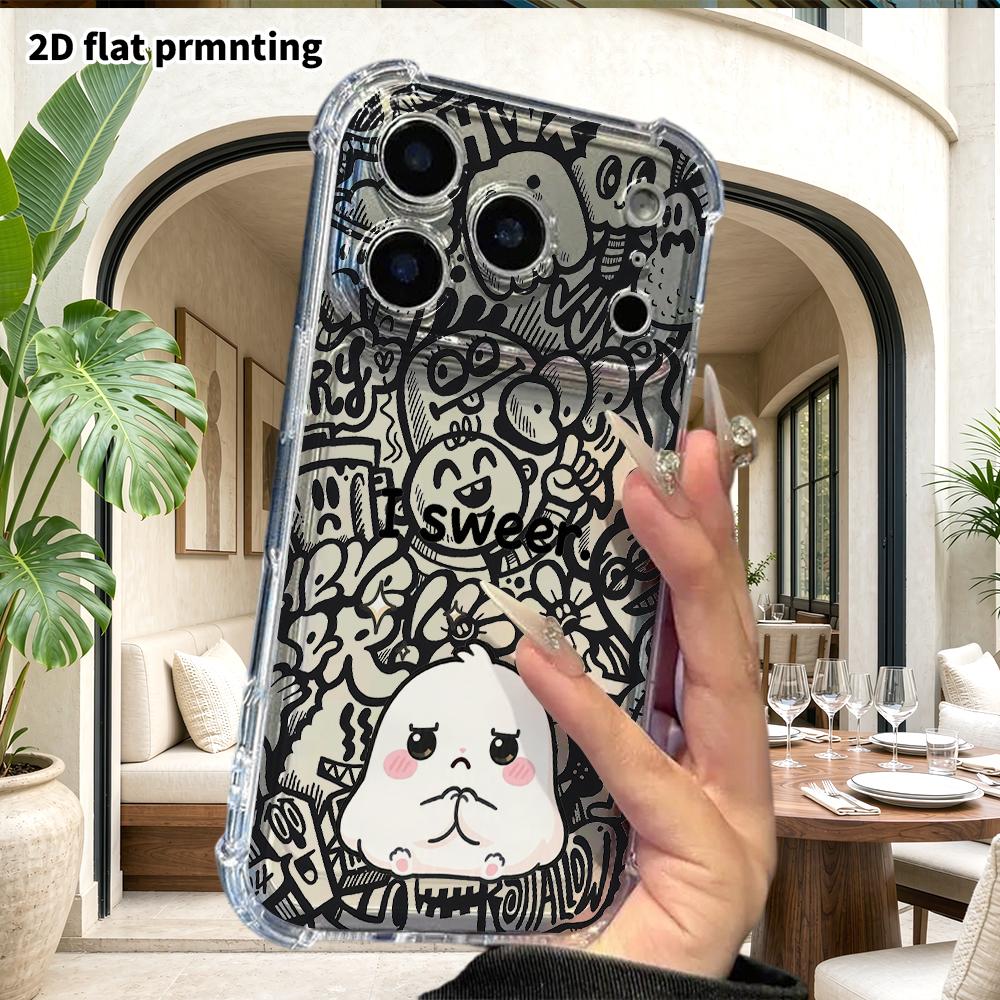Phone Case: 2D Flat Suitable for iPhone 18 17 16 15 14 13 Pro, Transparent Four Corner Protective Case, I Swear, Christmas and Halloween Gifts
