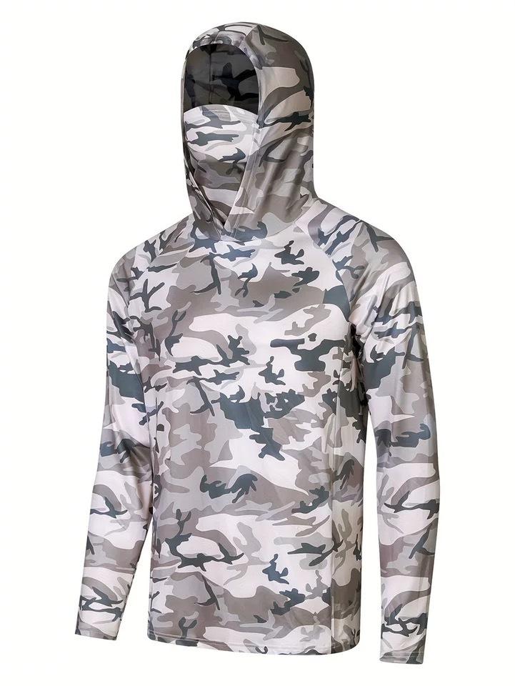Men's Sunscreen Quick-drying Breathable Printed Fishing Suit with Face Mask Taiwan Fishing Sea Fishing Boat Fishing Luya Fishing Suit