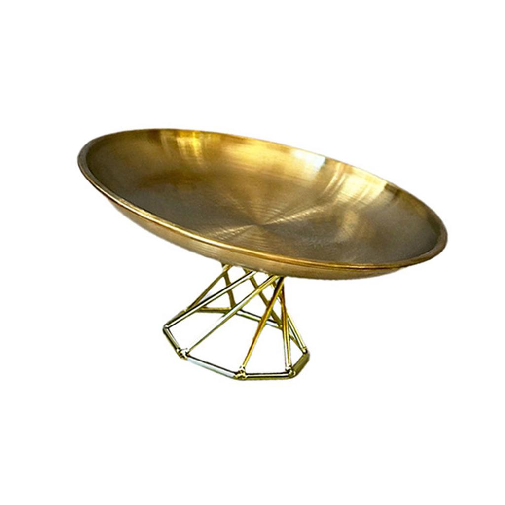 Stainless Steel Platter for Kitchen High-foot Storage Plate Dessert Serving Tray Home Interior Desktop Decoration