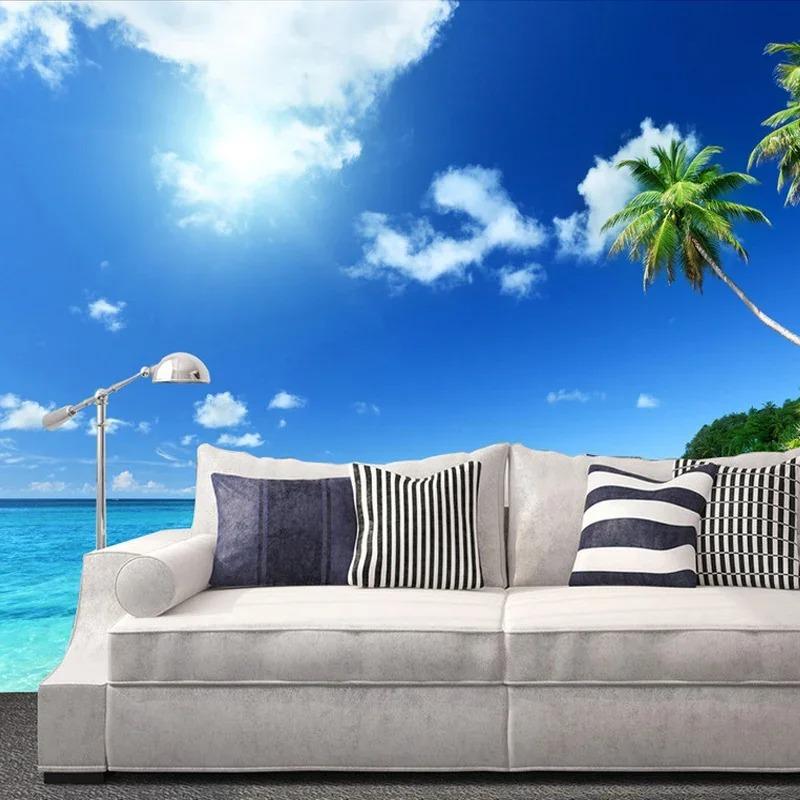 Seaside Landscape 3d Mural Living Room Hotel Backdrop Wall Decor Wall Painting Wallpaper