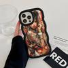 Retro Tattoo Girl Mobile Phone Case for iPhone 17 16 15 14 13 12 11 Air Pro Max Plus Wavy Edge TPU Colorful Cover Pretty Luxury