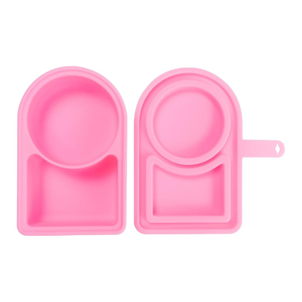 Silicone Reusable Snack Box With Lid, Double Compartment Snack Box, Dressing Condiment Box
