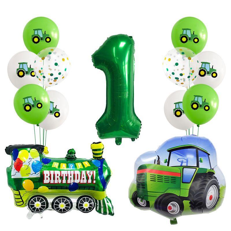 Traktor Zug Aluminiumfolienballon Set, Kinder Erster Geburtstag Party Dekorationszubehör