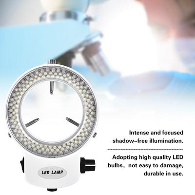 Microscope LED Light Microscope Camera 144 LED Beads Light Source Brightness Adjustable Ring Lamp