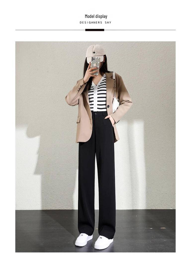 Women's Wide-Leg High-Waist Black Suit Pants - Spring/Summer 2026