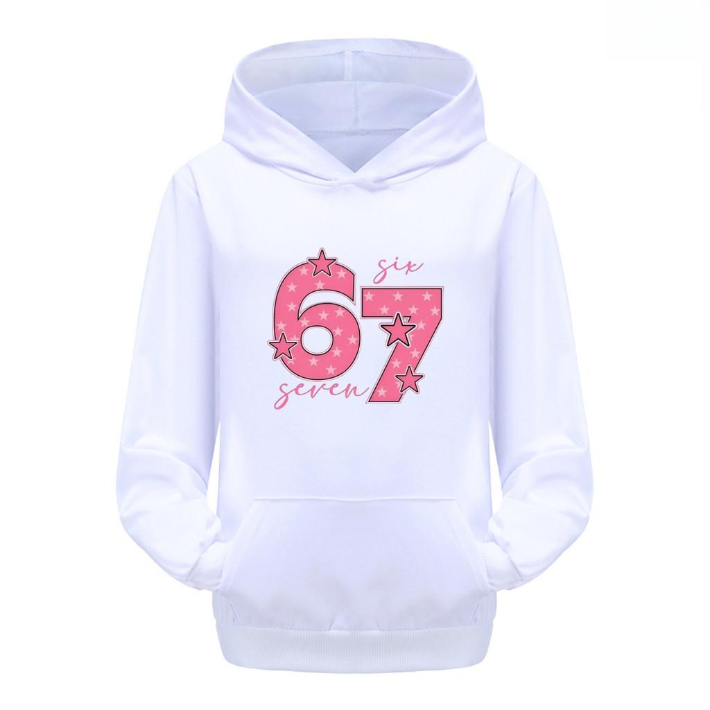 5291 Kids Boys Girls Steal a Brainrot 67 Printed Multi-color Long Sleeves Hoodies