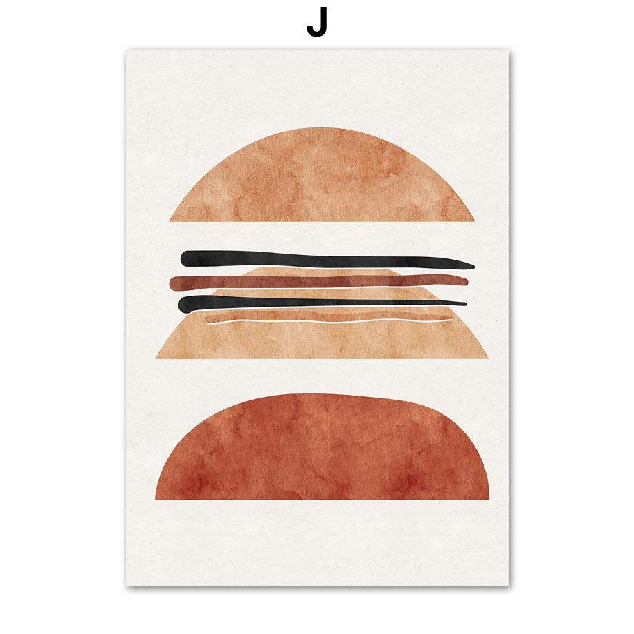 

Бохо абстрактные геометрические линии коралловые листья настенная живопись на холсте плакаты на скандинавскую тему и принт настенные панно для декора гостиной A4 21X30cm No Framed