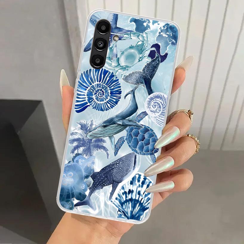 Ocean Starfish Sea Turtle Shark Phone Case for Samsung Galaxy A17 A16 A37 A26 A36 A57 A56 A15 A25 A35 A55 A14 A24 A34 A54 A13 A2