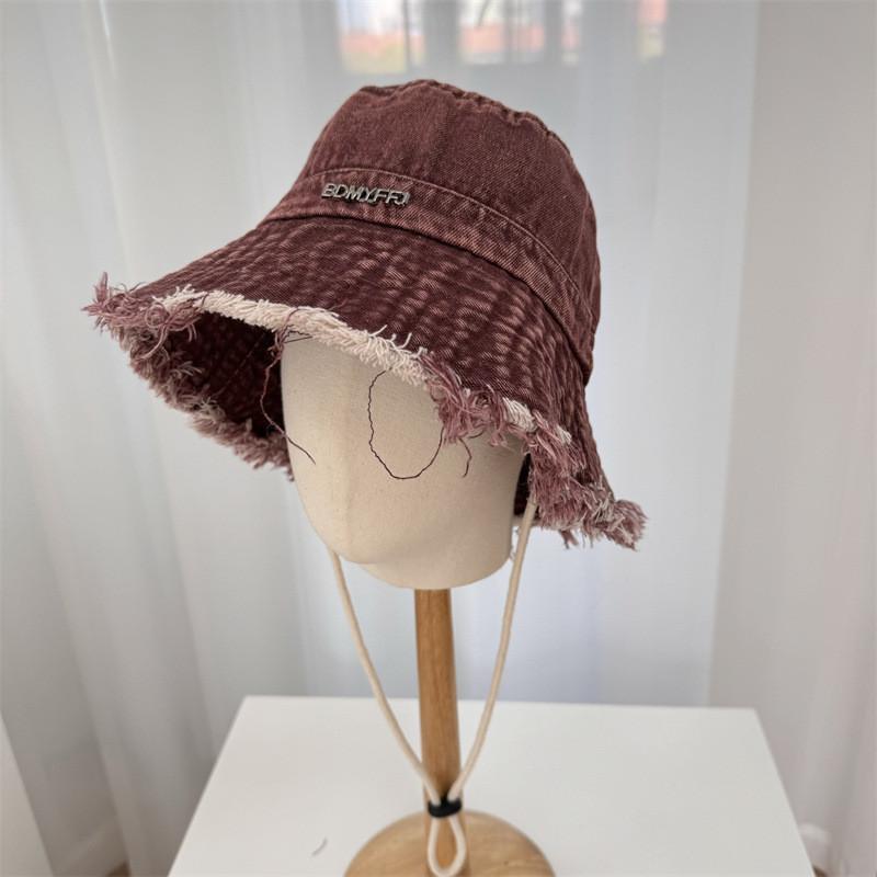 

Vintage Denim Fisherman Hat Women s Sun Hat Breathable Sunshade Hat With Face Cover Wine Red