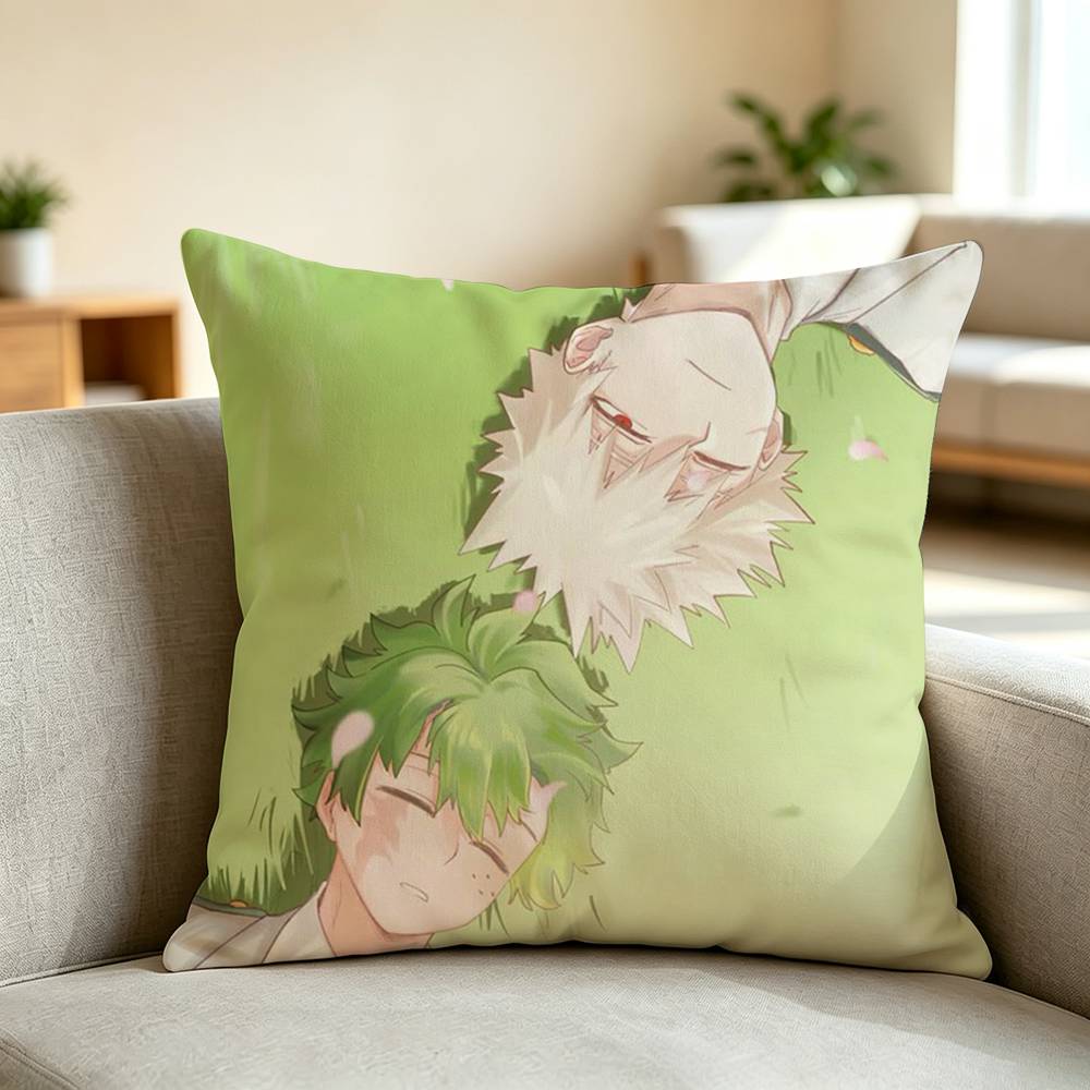 A-Anime B-BakuDeku Fanart Quadrata Federa Stampata su Entrambi i Lati Federa per Cuscino da Camera da Letto Comodino Copricuscino per Divano