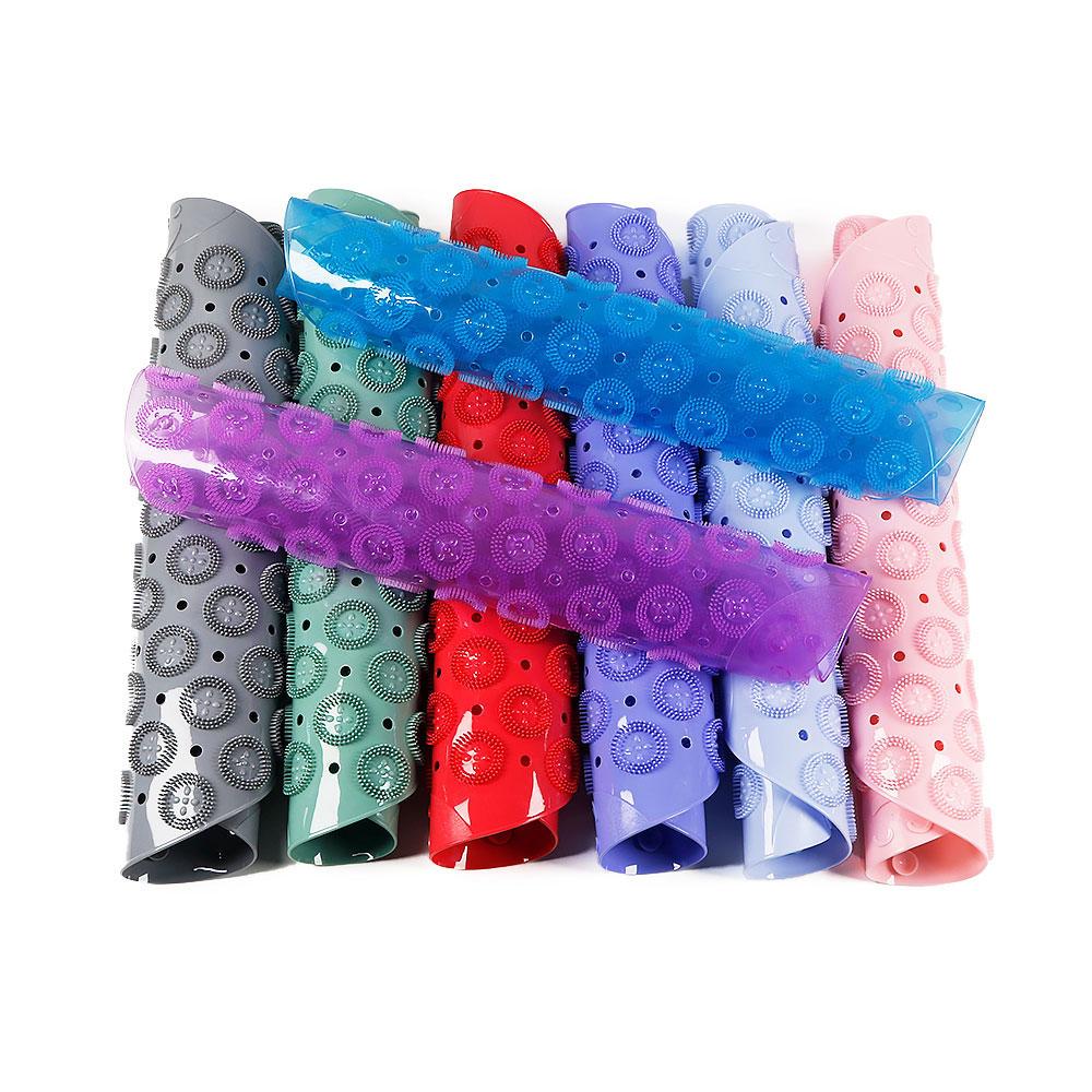 Silicone World PVC Round Anti-skid Bathroom Mats Shower Bathroom Massage Foot Mat Suction Cup With Drain Hole Carpet Floor Mat