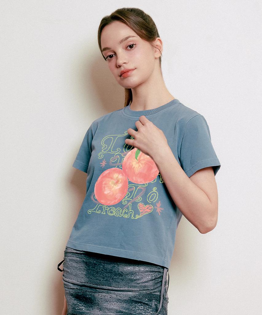 WILDROCK Hollysheesh Too Peach Pigment Oversized Short Sleeve T-Shirt_6 Colors (Crop Included) (Type A)